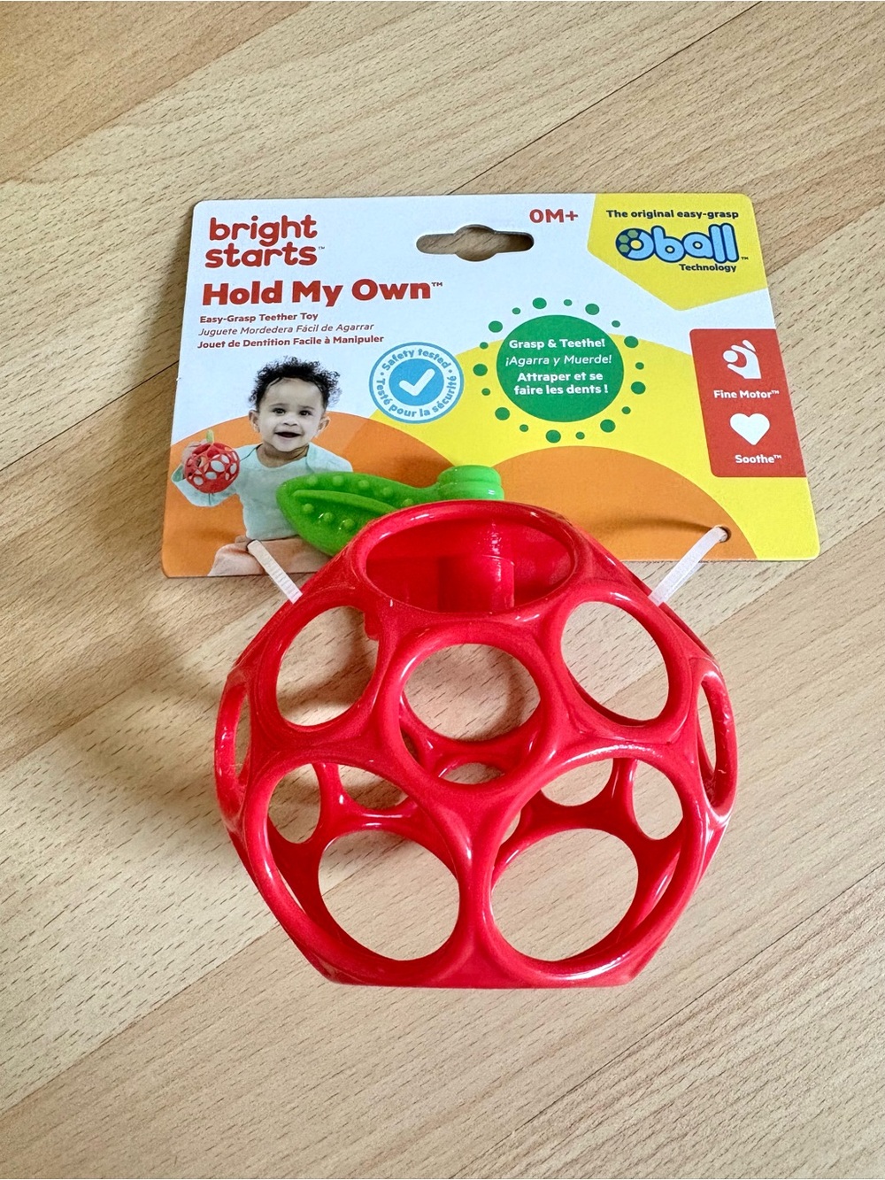 Bright Starts Oball Hold My Own Apple Teether Toy for Newborn